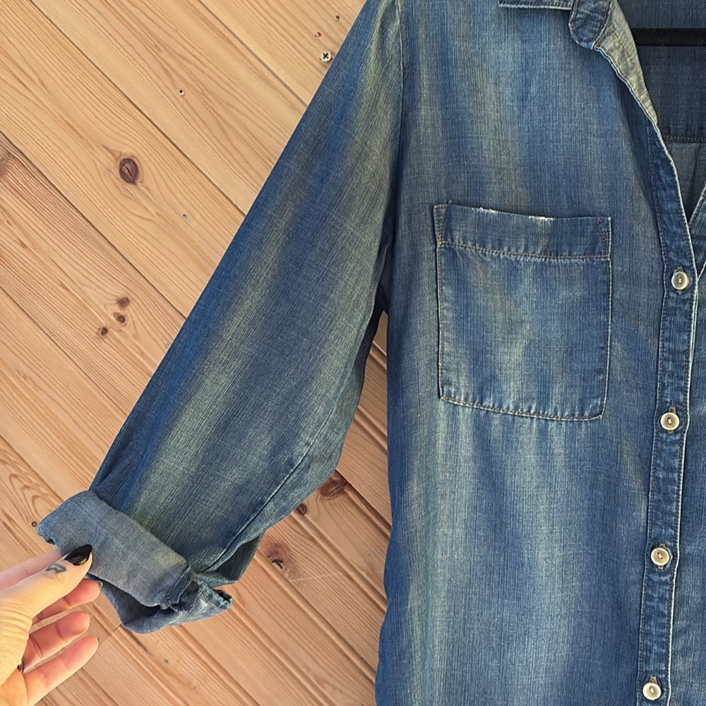 Cloth & Stone Blue Chambray Shirt Dress - Picture 3 of 7